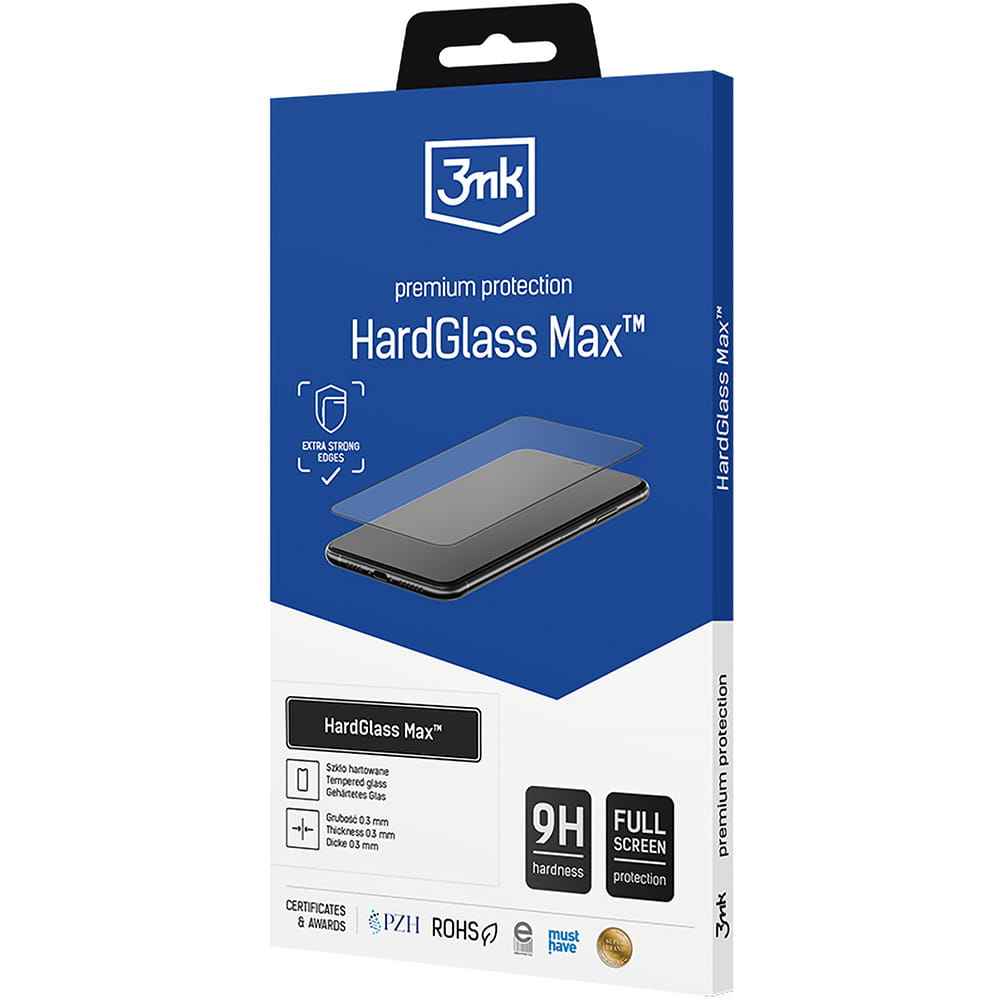 Szkło hartowane 3mk HardGlass Max do iPhone 16 Pro, czarna ramka