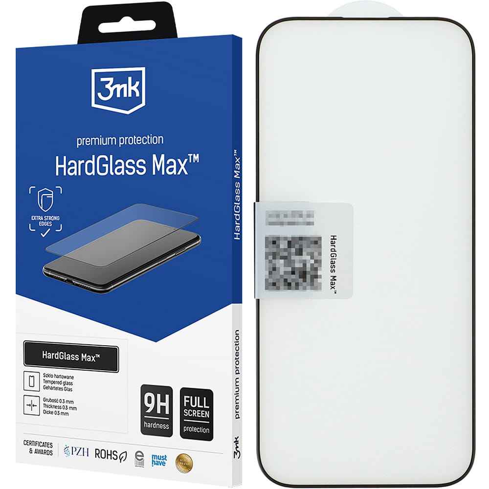 Szkło hartowane 3mk HardGlass Max do iPhone 16 Pro, czarna ramka