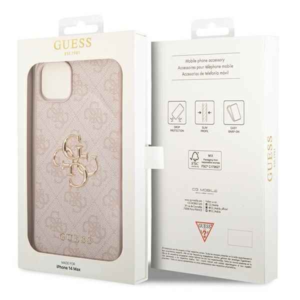 GUESS futerał do IPHONE 13 / 14 / 15 GUHCP14S4GMGPI (4G Big Metal Logo) różowy