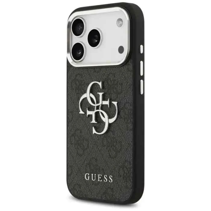 GUESS futerał do IPHONE 17 GUHCP17SP4G4SMCK (4G PU Leather Case with Big 4G and Classic Logo and Silver Metal Camera Frame) czarny
