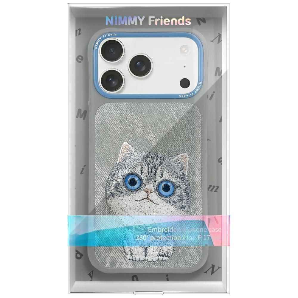 NIMMY Etui BIG EYED PET 2.0 Cat do iPhone 17 Pro szary