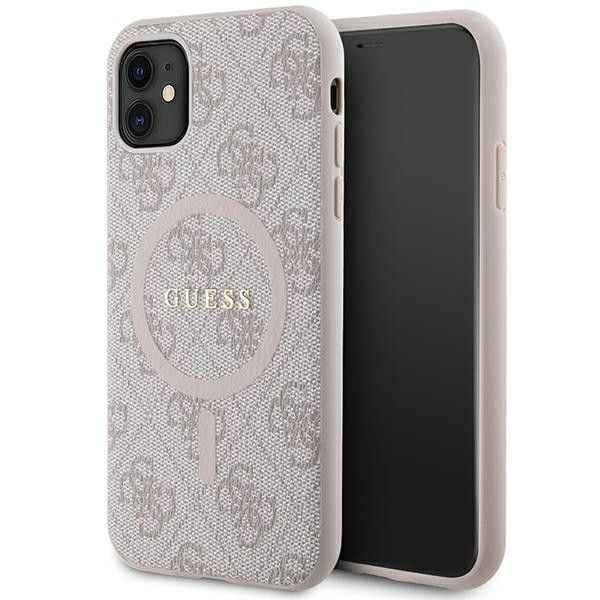 GUESS futerał do IPHONE 11 kompatybliny z MagSafe GUHMN61G4GFRP (4G Ring classic logo) różowy