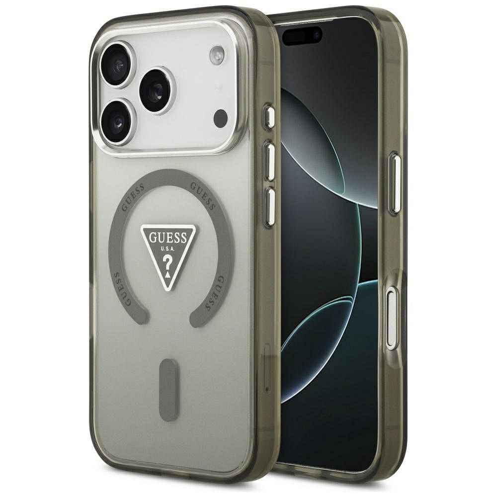 GUESS futerał do IPHONE 17 Pro kompatybilny z MagSafe GUHMP17LHGTMLCGA (IML Gradient W/ Triangle Logo) khaki