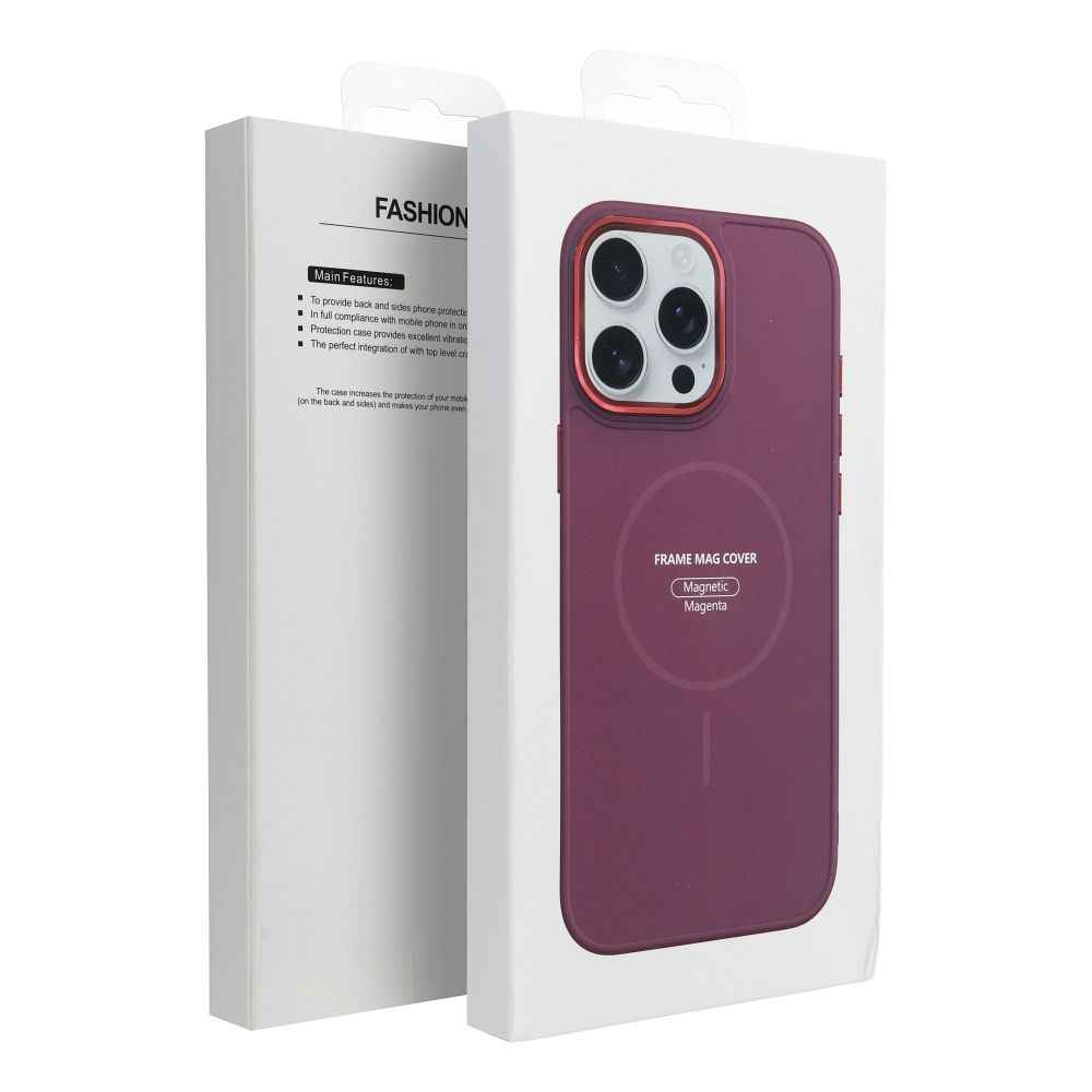 Futerał FRAME MAG COVER kompatybilny z MagSafe do iPhone 16e (SE 4 2025) magenta