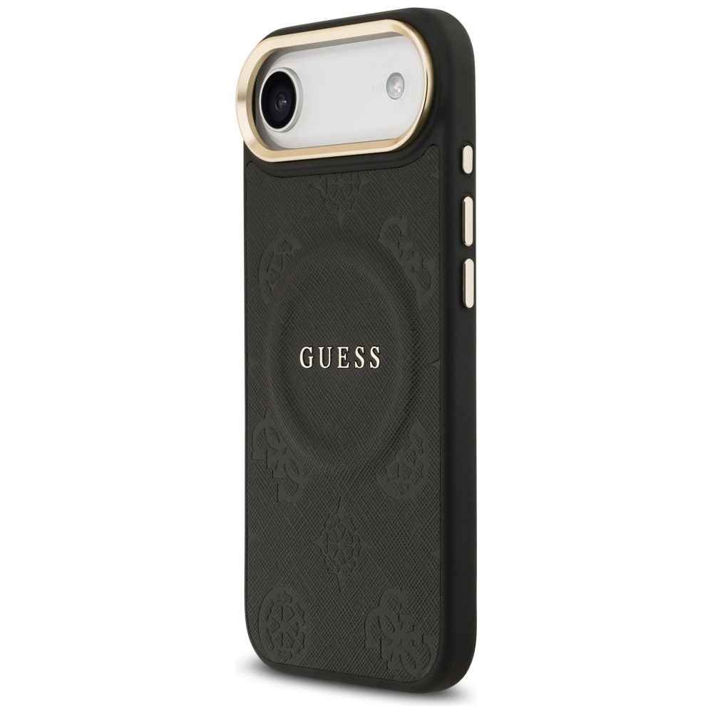 GUESS futerał do IPHONE 17 Air kompatybilny z MagSafe GUHMP17MPSAMSECK (PU W/ Peony Hot Stamp) czarny