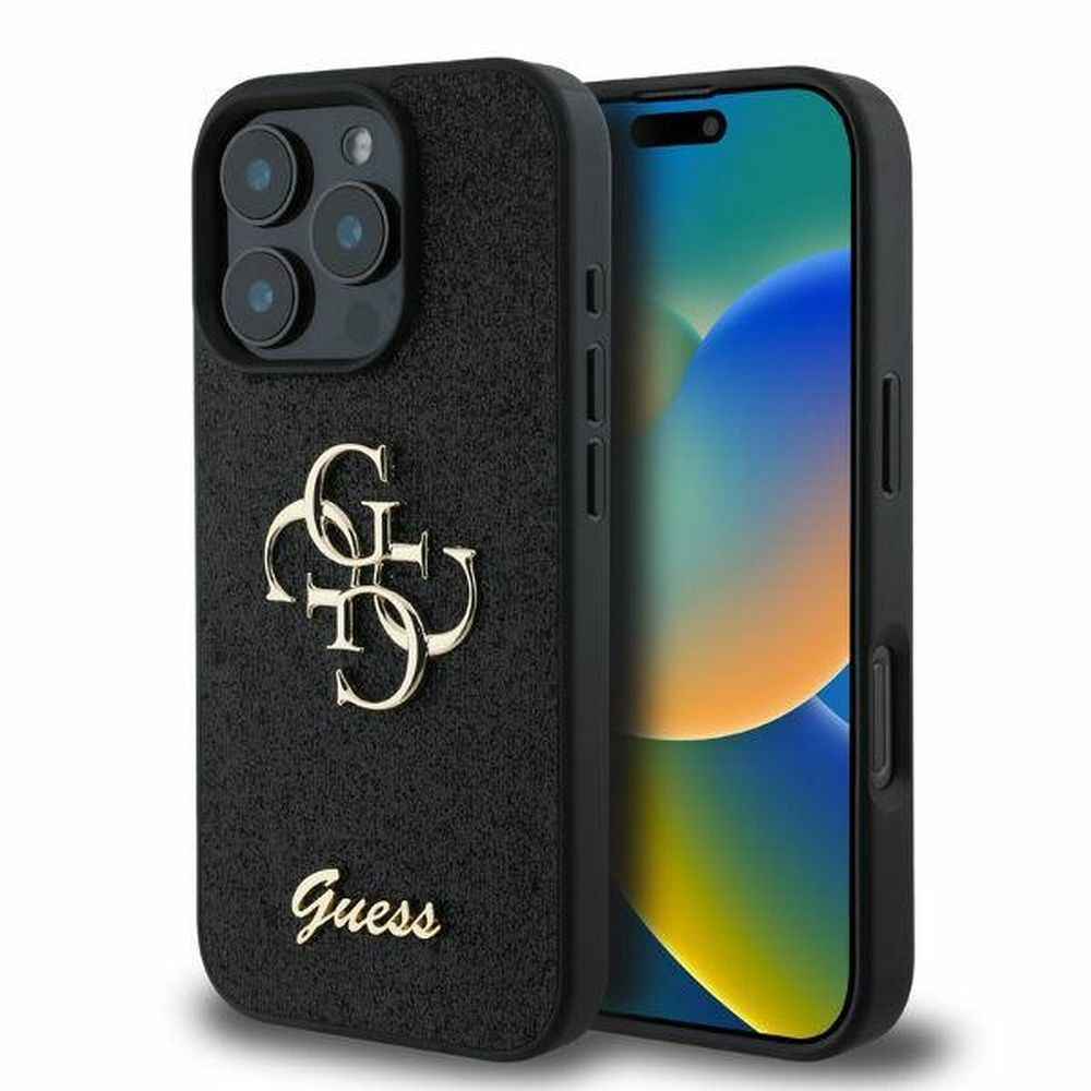 GUESS futerał do IPHONE 16 Pro GUHCP16LHG4SGK (Fixed Glitter Big 4G) czarny