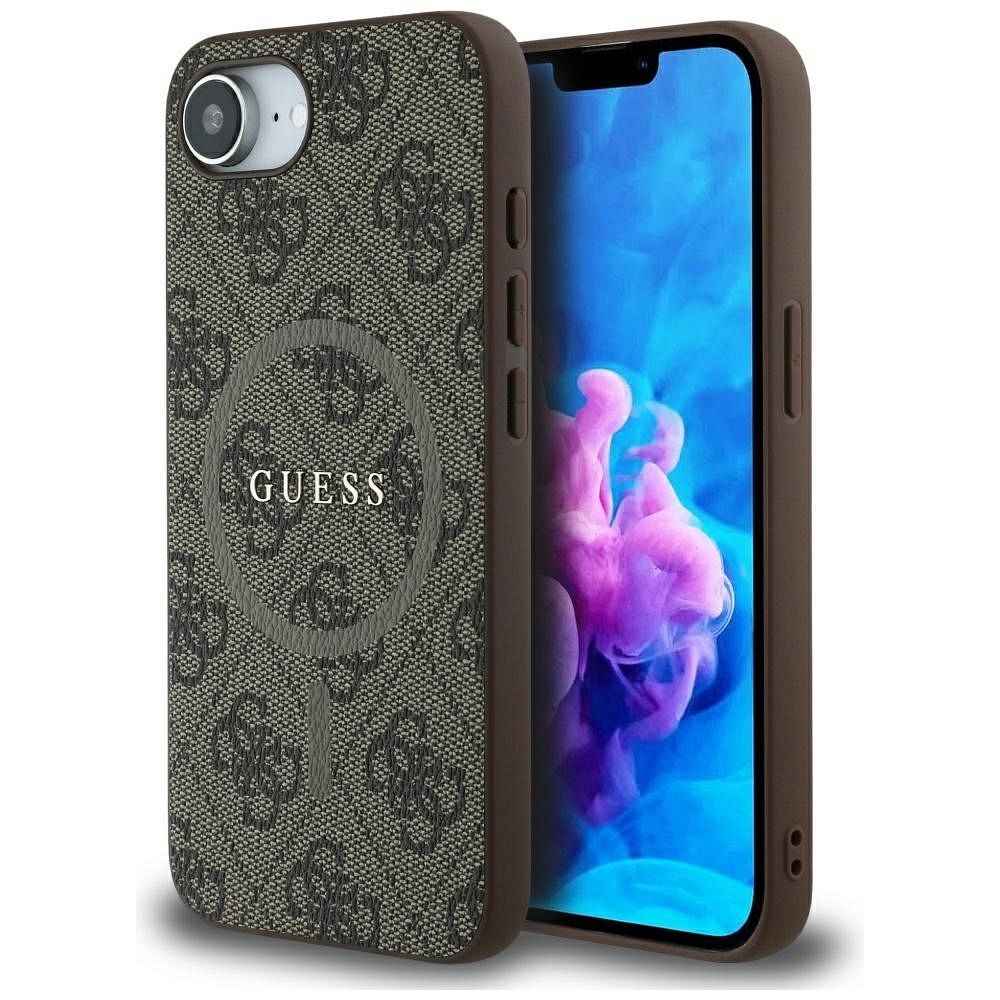 GUESS futerał do IPHONE 16e (SE 4 2025) kompatybilny z MagSafe GUHMPSE4G4GFRW (PU 4G Ring Classic Logo) brązowy