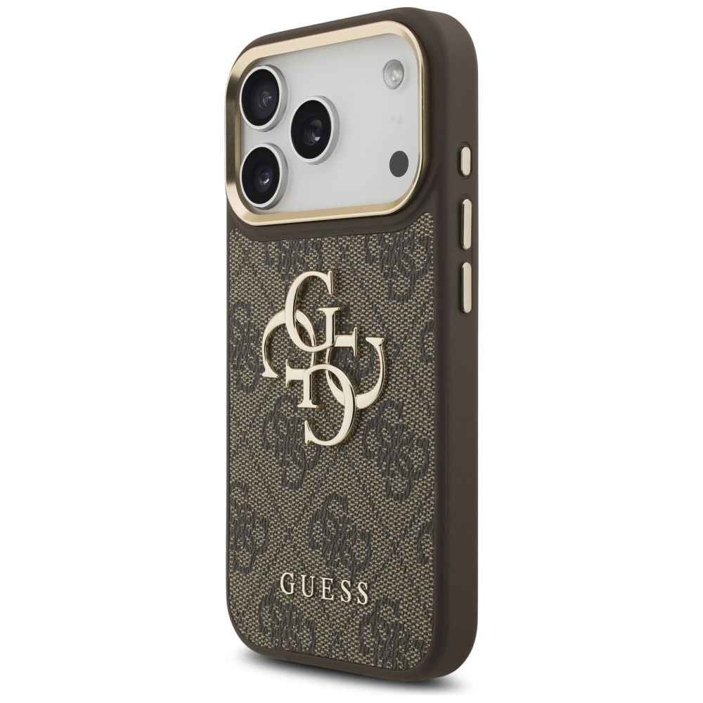 GUESS futerał do IPHONE 17 Pro GUHCP17LP4G4BCSW (PU W/ Big 4G Classic & Big Strap Metal Buttons) brązowy