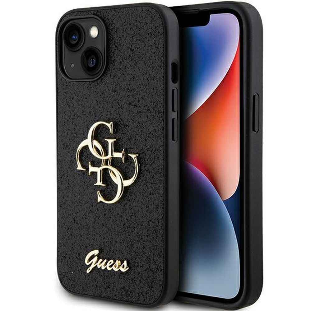 GUESS futerał do IPHONE 15 GUHCP15SHG4SGK (Fixed Glitter Big 4G) czarny