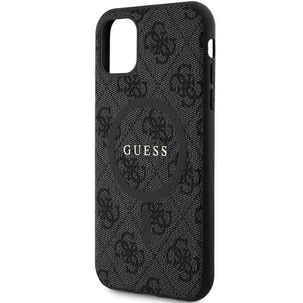 GUESS futerał do IPHONE 11 kompatybliny z MagSafe GUHMN61G4GFRK (4G Ring classic logo) czarny