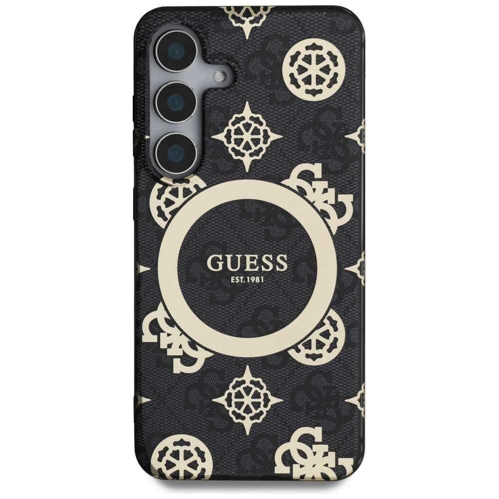 GUESS futerał do SAMSUNG S25 GUHMS25SH4PYEEK (Magnetic IML Peony on 4G Background) czarny