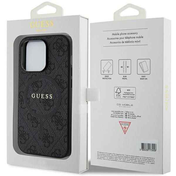 GUESS futerał do IPHONE 14 Pro Max kompatybilny z MagSafe GUHMP14XG4GFRK (4G Ring classic logo) czarny