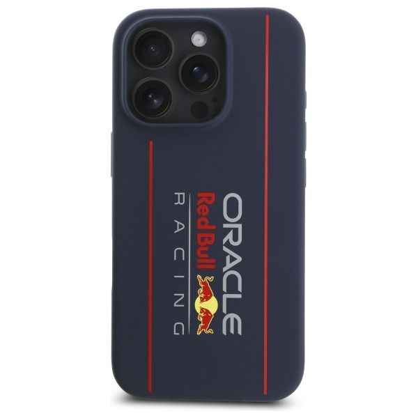 RED BULL futerał do IPHONE 16 Pro kompatybilny z MagSafe RBHMP16L24SIOLRV (Silicone Oversize Vertical Logo) navy