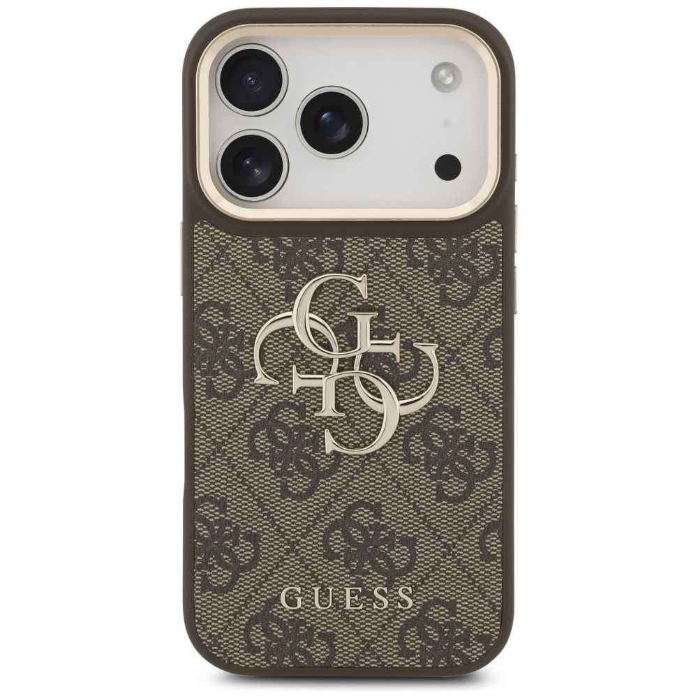 GUESS futerał do IPHONE 17 Pro GUHCP17LP4G4BCSW (PU W/ Big 4G Classic & Big Strap Metal Buttons) brązowy