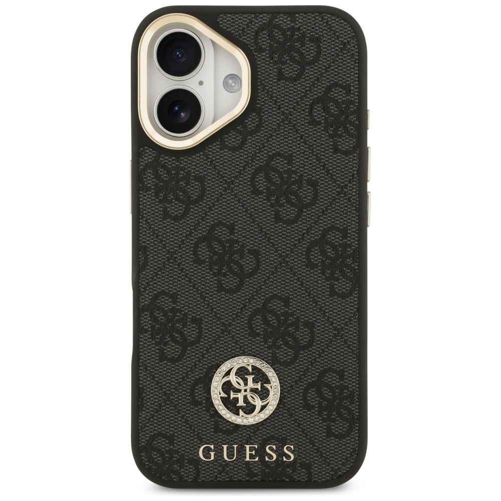 GUESS futerał do IPHONE 17 kompatybilny z MagSafe GUHMP17SP4G4DCSK (PU W/ Strass Logo & Big Strap Metal Buttons) czarny