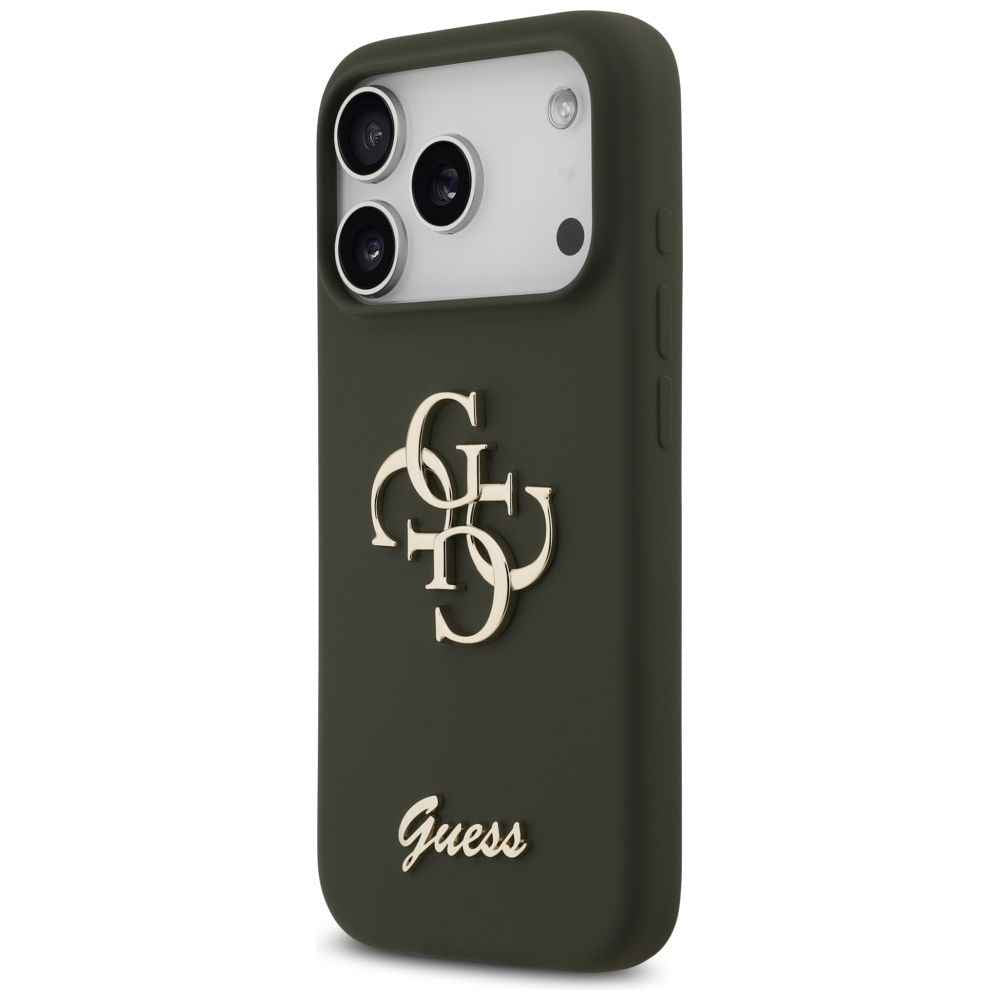 GUESS futerał do IPHONE 17 Pro GUHCP17LSC4GSMA (Silicone W/ Big 4G Script) khaki