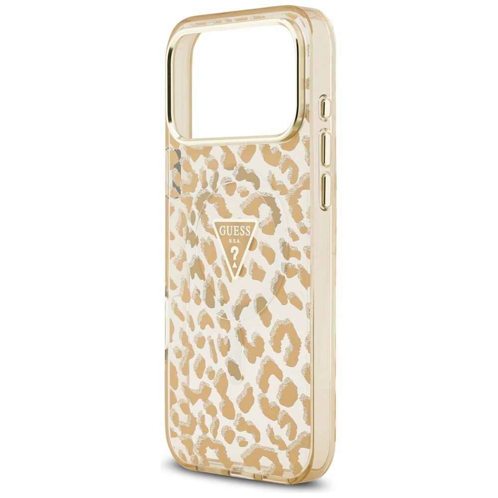 GUESS futerał do IPHONE 17 Pro kompatybilny z MagSafe GUHMP17LHLEGTGLW (PC TPU W/ Leopard Glitter) brązowy