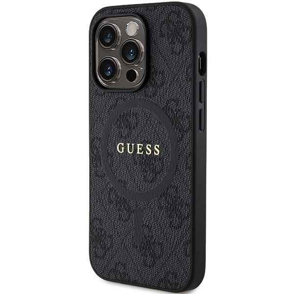 GUESS futerał do IPHONE 14 Pro kompatybilny z MagSafe GUHMP14LG4GFRK (4G Ring classic logo) czarny