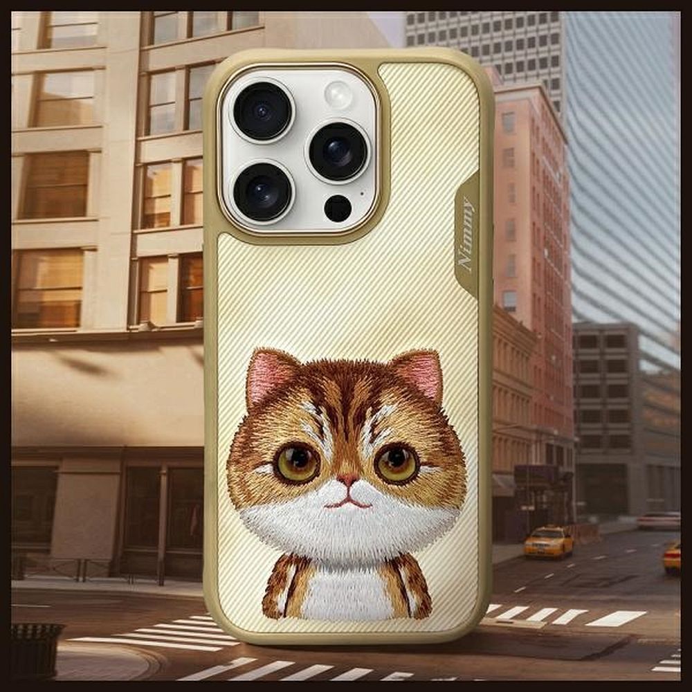Grafika przedstawia NIMMY futerał BIG EYED PET 2.0 Cat do iPhone 16 Pro Max khaki