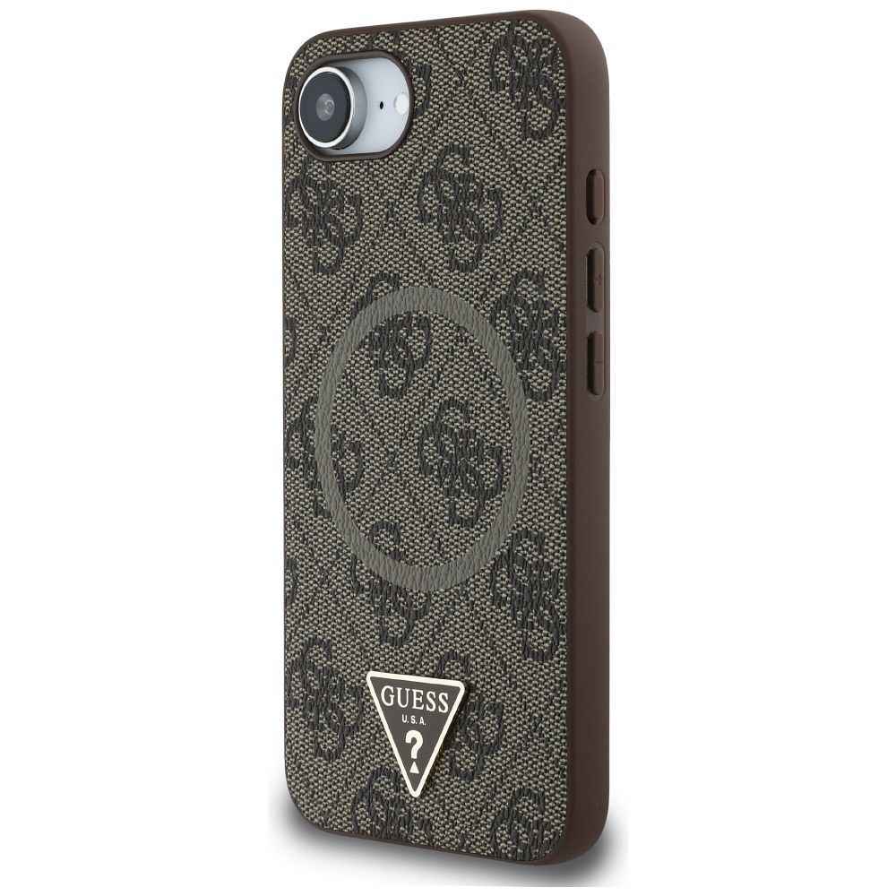GUESS futerał do IPHONE 16e (SE 4 2025) kompatybilny z MagSafe GUHMPSE4P4TDPW (PU 4G RingTriangle Logo) brązowy