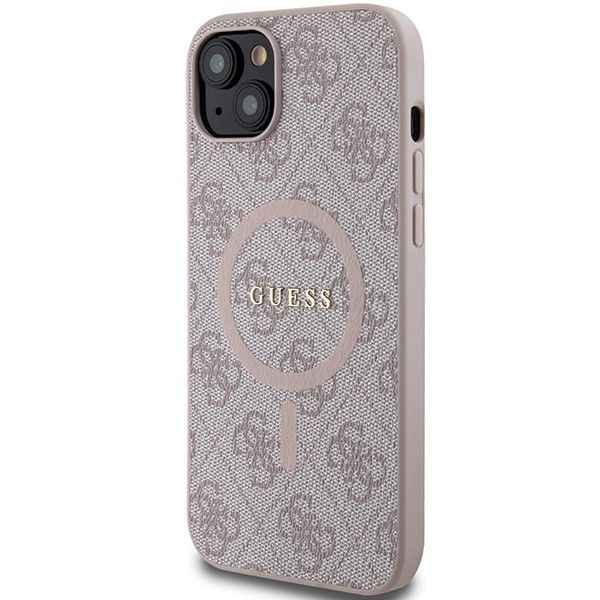 GUESS futerał do IPHONE 14 kompatybilny z MagSafe GUHMP14SG4GFRP (4G Ring classic logo) różowy