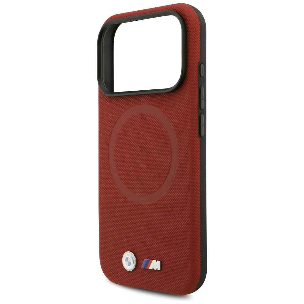 BMW futerał do IPHONE 17 Pro kompatybilny z MagSafe BMHMP17L25PFWSMR (PU FW Metal Logo) red