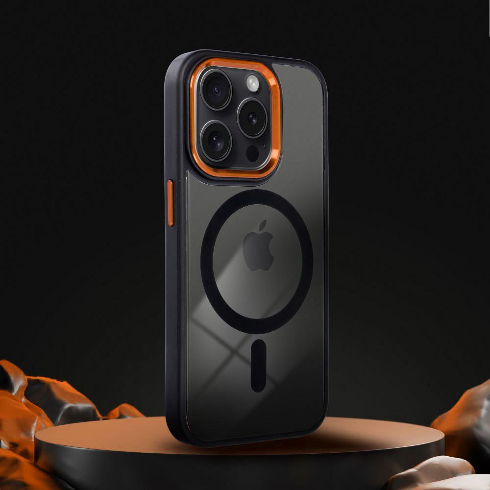 Grafika przedstawia Futerał COLOR EDGE MAG COVER kompatybilny z MagSafe do iPhone 14 Pro czarno złoty