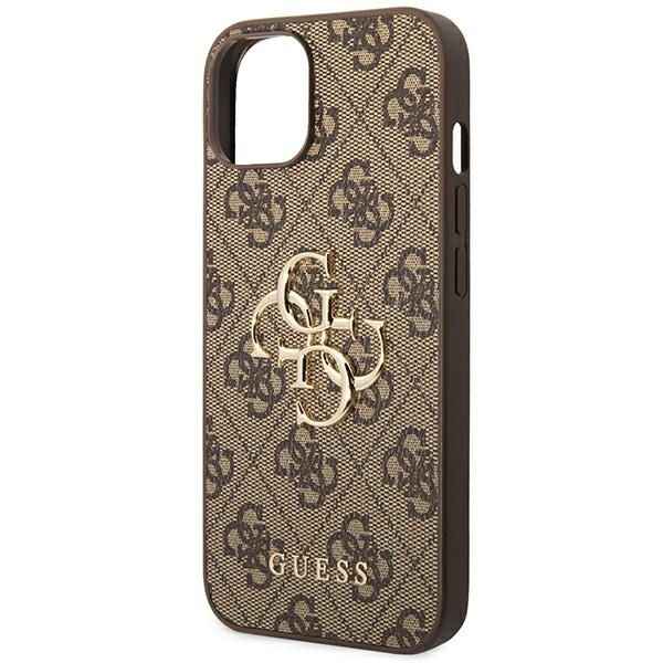 GUESS futerał do IPHONE 13 / 14 / 15 GUHCP14S4GMGBR (4G Big Metal Logo) brązowy