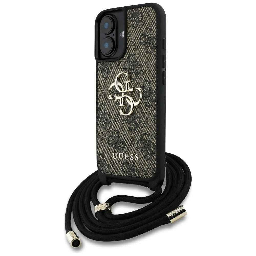 GUESS futerał do IPHONE 16 GUHCP16SP4GMGCRW (CBDY PU 4G Big Logo W/Cord Strap) brązowy