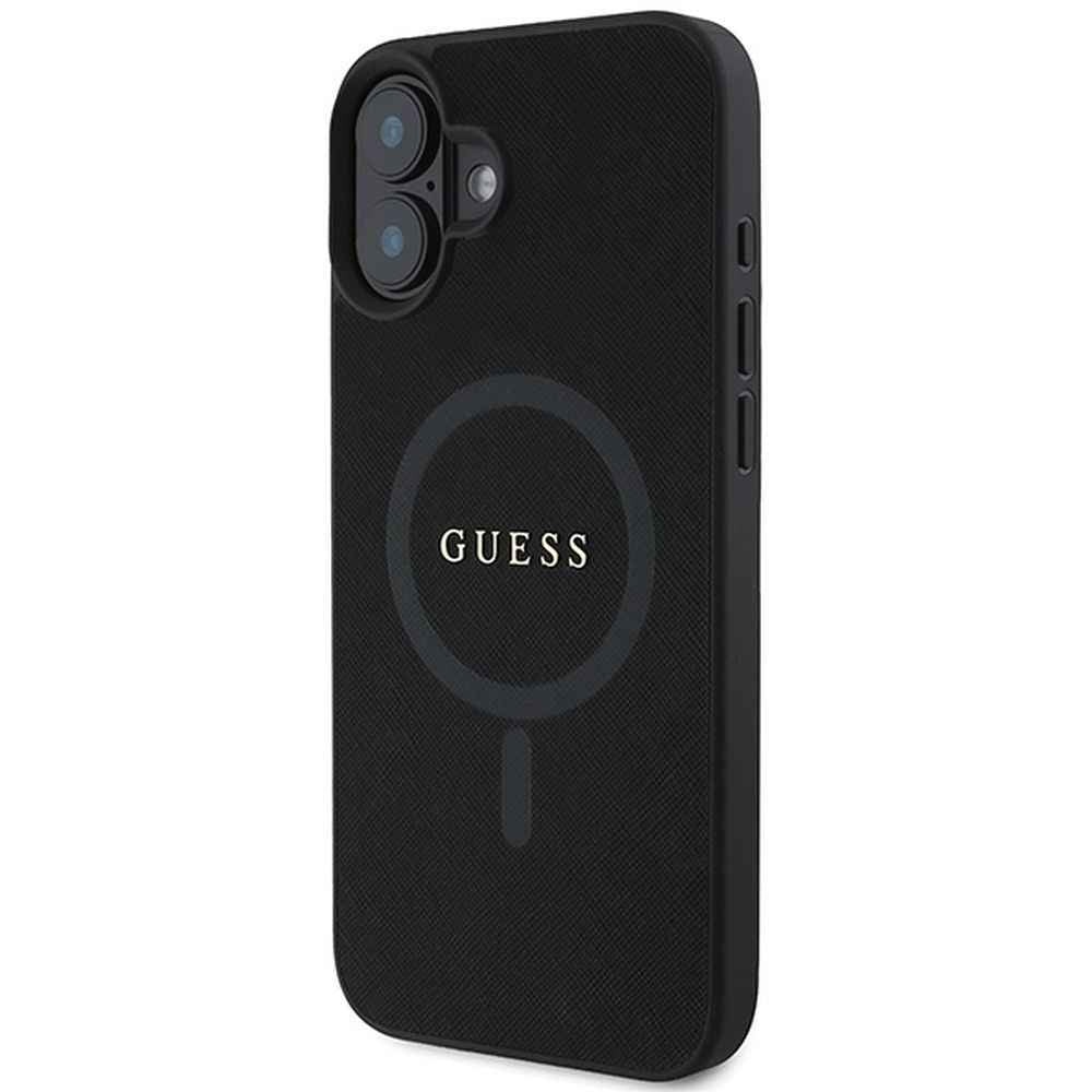 GUESS futerał do IPHONE 16 Plus kompatybilny z MagSafe GUHMP16MPSAHMCK (PU Saffiano Classic Logo) czarny