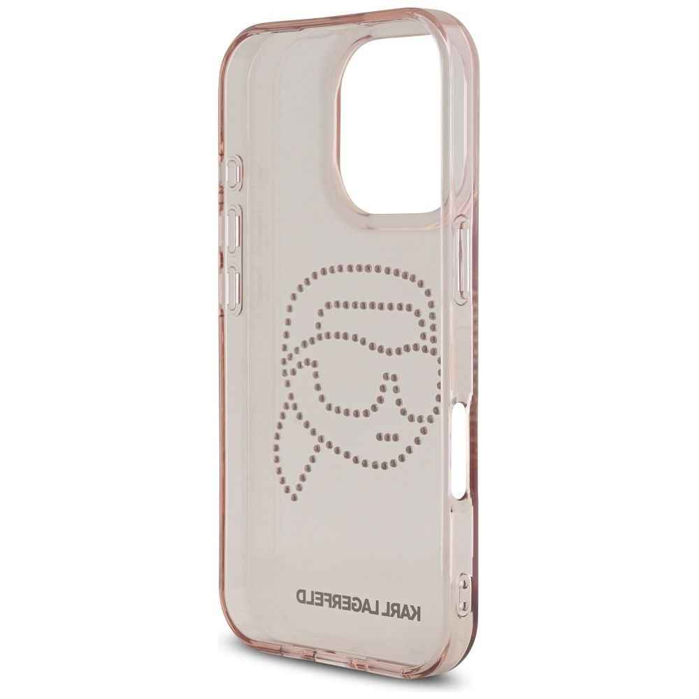 KARL LAGERFELD futerał do IPHONE 16 Pro Max KLHCP16XHKHDCELP (IML Rhinestones S K Head) różowy
