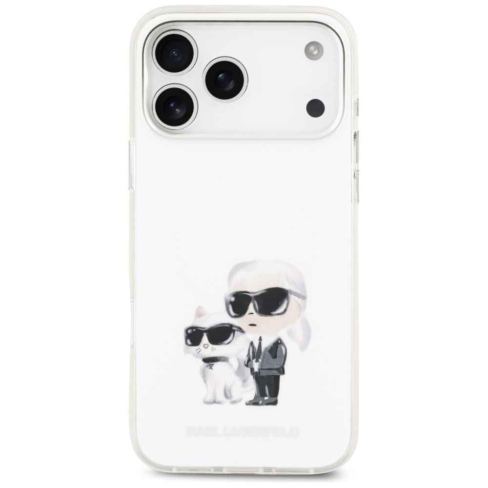 KARL LAGERFELD futerał do IPHONE 17 Pro Max kompatybilny z MagSafe KLHMP17XHMKCAQOH (IML Aquarelle K&C & Logo) biały