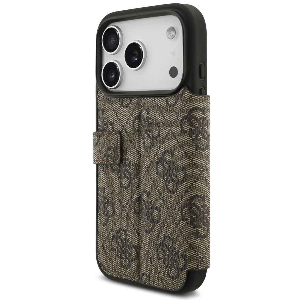 GUESS kabura do IPHONE 17 Pro GUBKP17L4GMGBR (PU 4G Metal Logo) brązowa