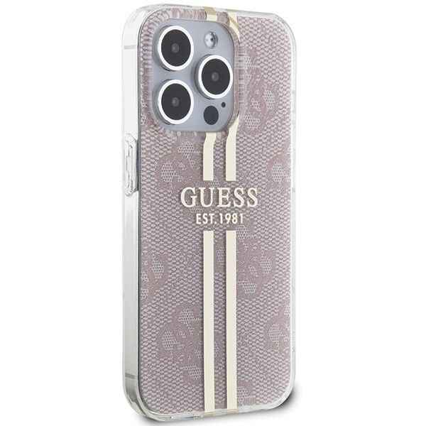 GUESS futerał do IPHONE 14 Pro Max GUHCP14XH4PSEGP (4G Gold Stripe) różowy