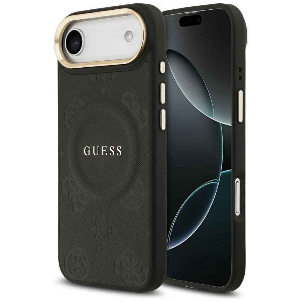 GUESS futerał do IPHONE 17 Air kompatybilny z MagSafe GUHMP17MPSAMSECK (PU W/ Peony Hot Stamp) czarny