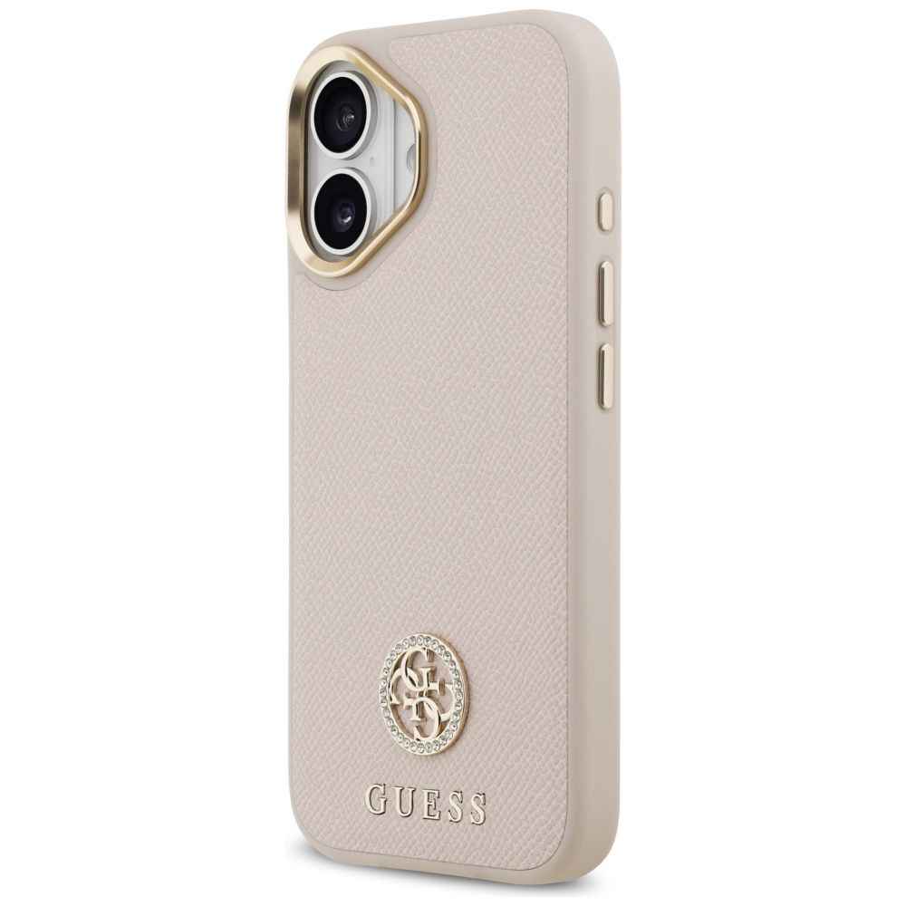 GUESS futerał do IPHONE 17 kompatybilny z MagSafe GUHMP17SPGCRMDEP (PU W/ Grained Strass Logo) różowy