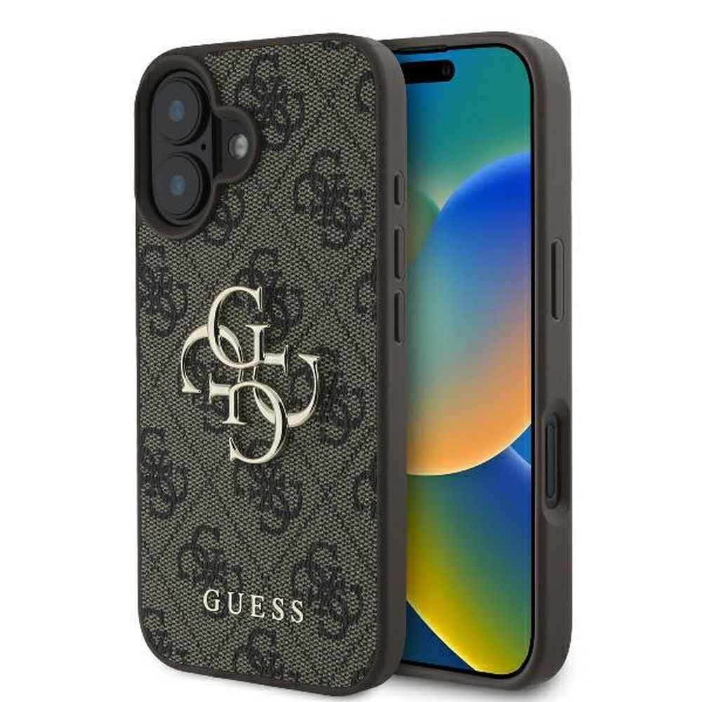 GUESS futerał do IPHONE 16 GUHCP16S4GMGBR (4G PU Big Logo) brązowy