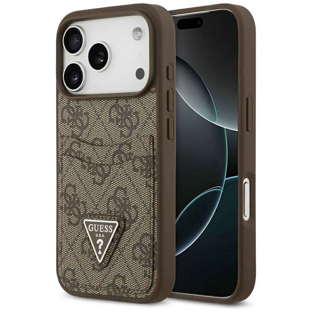 GUESS futerał do IPHONE 17 Pro GUHCP17LP4TPW (4G Double Card Triangle) złoty