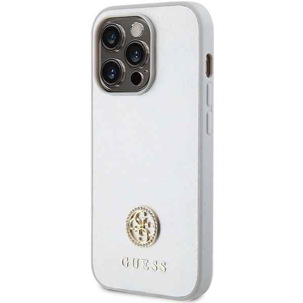 GUESS futerał do IPHONE 15 Pro GUHCP15LPS4DGPS (Strass Metal Logo) srebrny