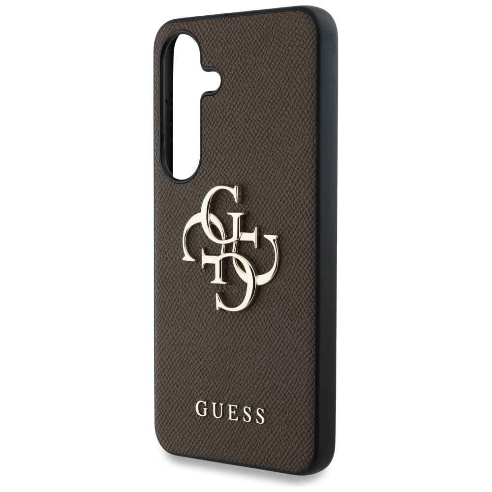 GUESS futerał do SAMSUNG S25 GUHCS25SPGT4MBW (PU Grained Big 4G and Classic Logo) brązowy