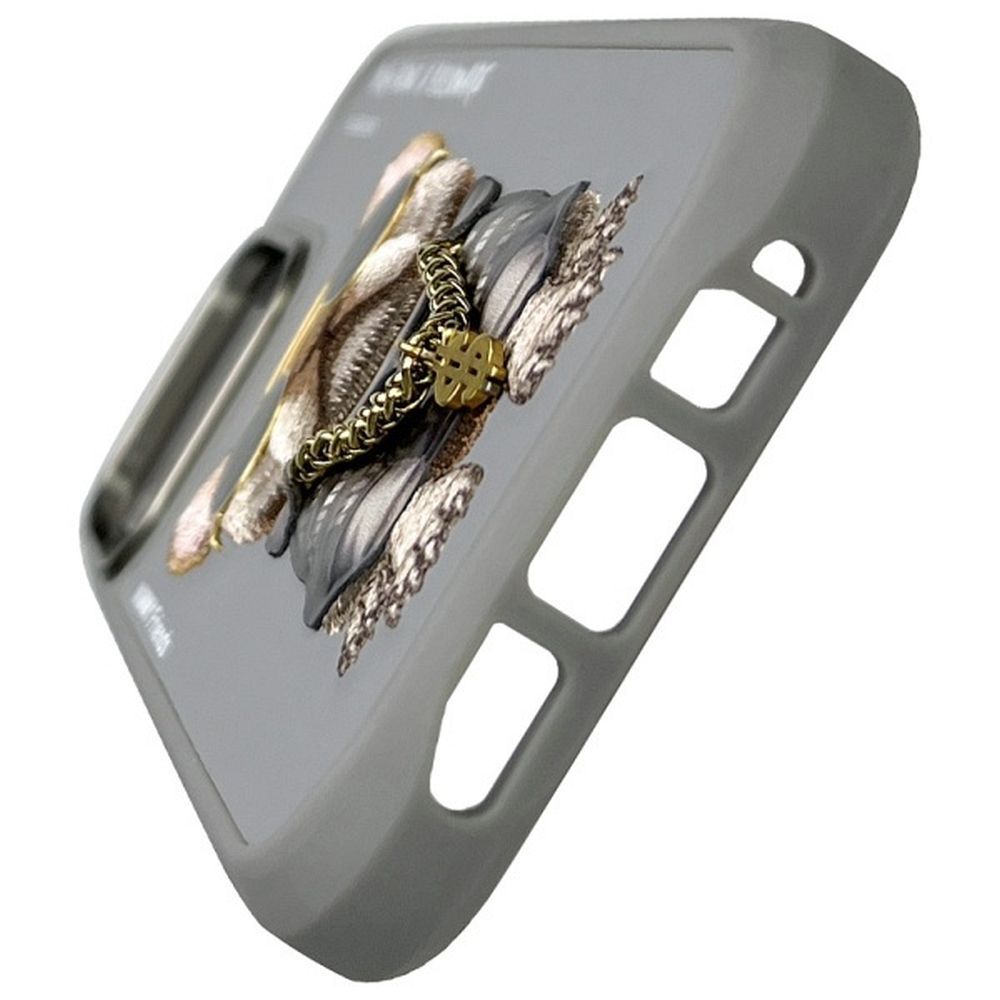 Grafika przedstawia NIMMY futerał GLASSES COOL DOG do iPhone 16 Pro Max szary