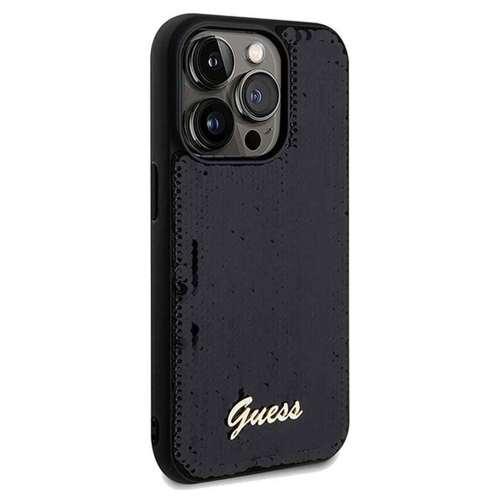 GUESS futerał do IPHONE 14 Pro GUHCP14LPSFDGSK (Sequin Script Metal) czarny