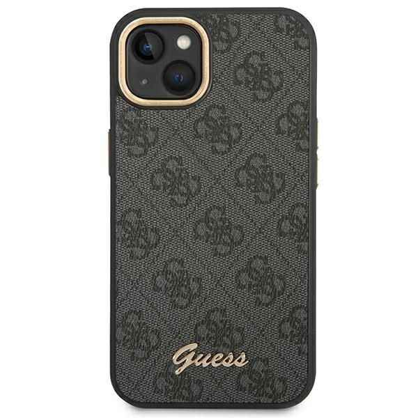 GUESS futerał do IPHONE 13 / 14 / 15 GUHCP14SHG4SHK (4G Vintage Gold Logo) czarny
