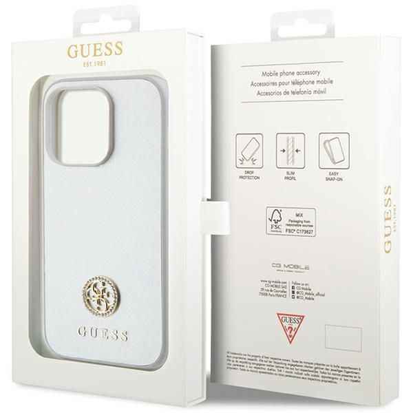 GUESS futerał do IPHONE 15 Pro GUHCP15LPS4DGPS (Strass Metal Logo) srebrny