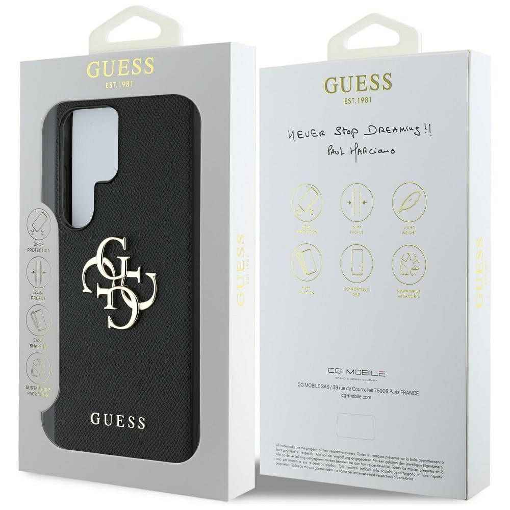 GUESS futerał do SAMSUNG S25 Ultra GUHCS25LPGT4MBK (PU Grained Big 4G and Classic Logo) czarny