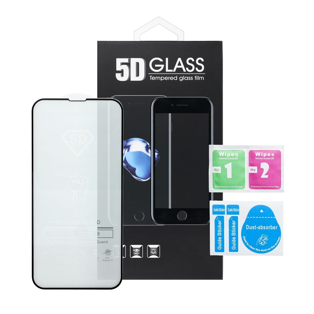 Grafika przedstawia produkt 5D Full Glue Tempered Glass - do Samsung Galaxy S24 FE czarny dostępny w sklepie Etui24.