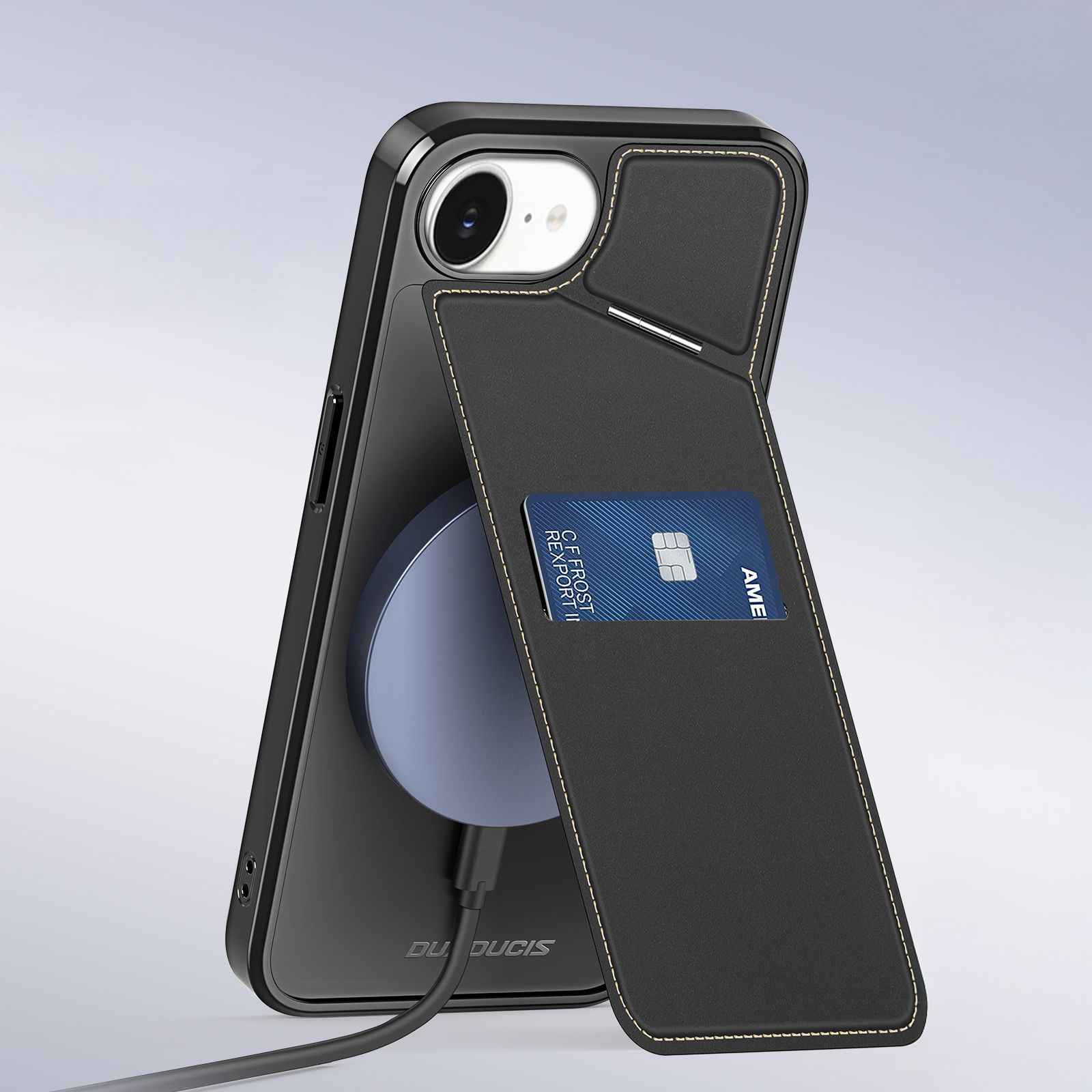 DUX DUCIS futerał RAFI II MAG z podstawką kompatybilny z MagSafe do IPHONE 16e (SE 4 2025) czarny