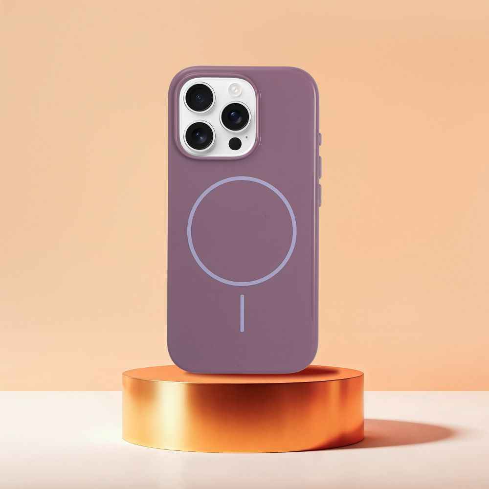 Premium Glossy Mag Cover kompatybilny z MagSafe i Camera Control button pasuje do iPhone 16 Pro Max fioletowy