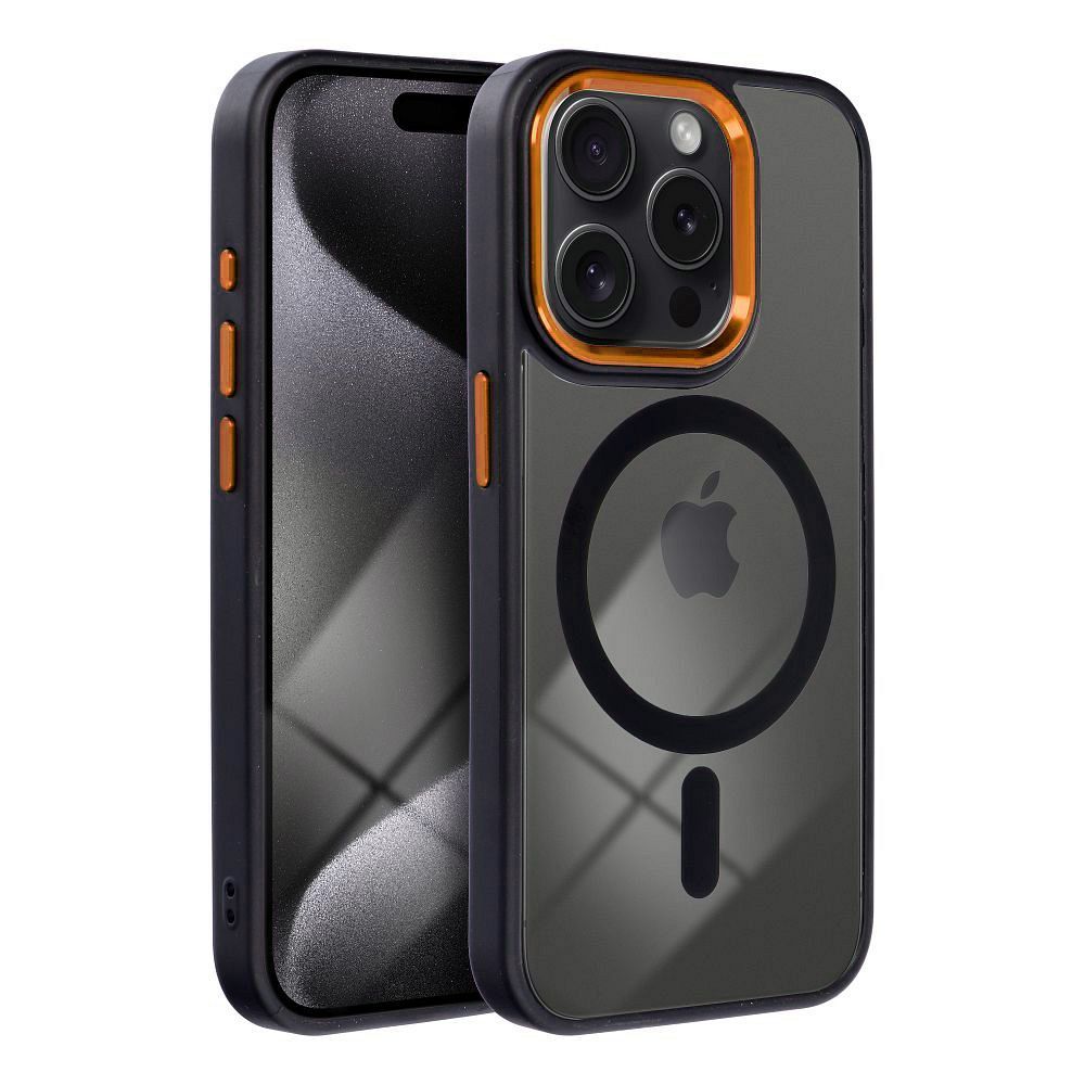Grafika przedstawia Futerał COLOR EDGE MAG COVER kompatybilny z MagSafe do iPhone 14 Pro czarno złoty