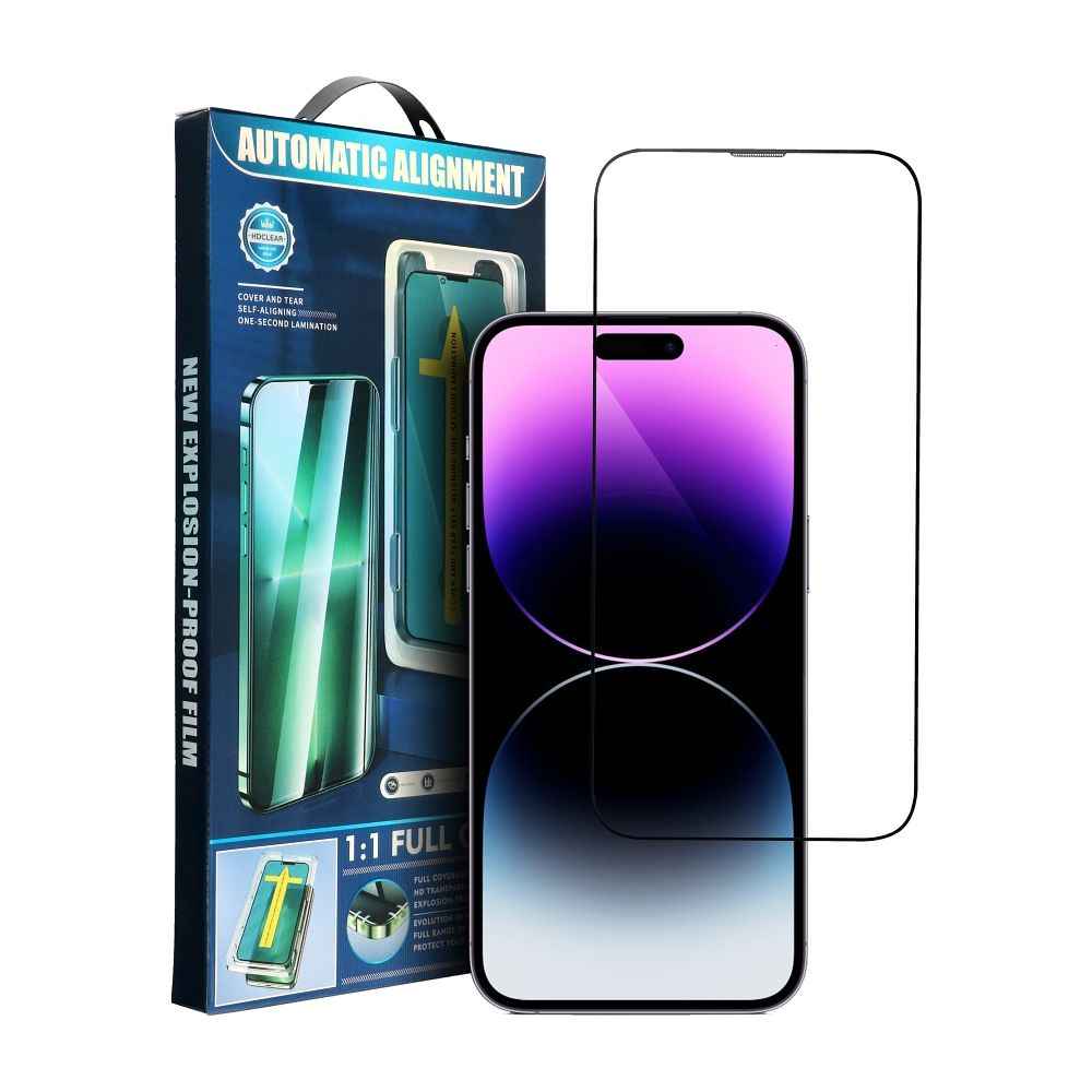 5D Full Glue Tempered Glass - do iPhone X czarny + aplikator